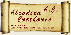 Afrodita Cvetković vizit kartica